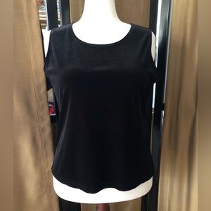 Mirasol Classic Black Sleeveless Velvet Tank Top